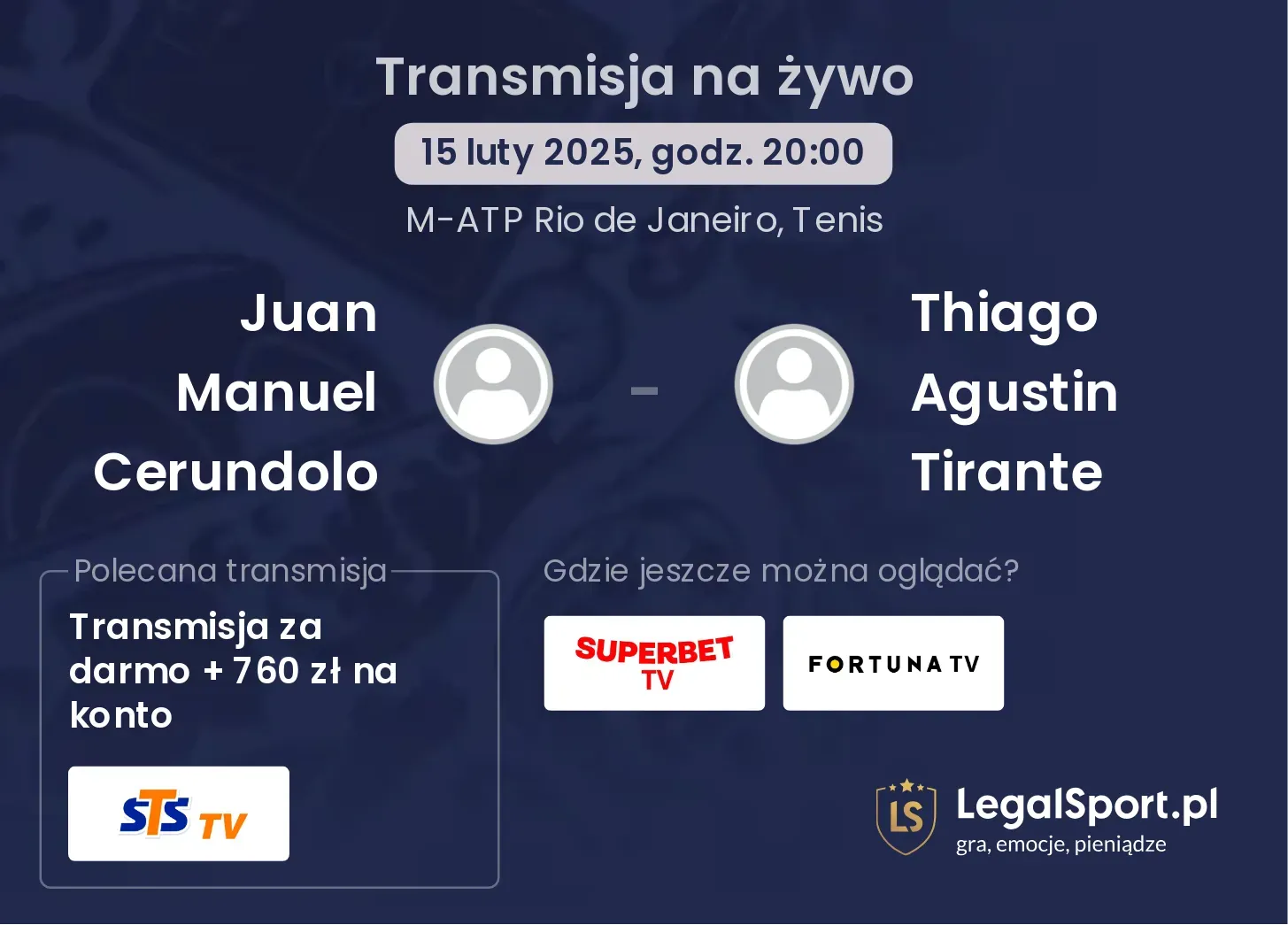 Juan Manuel Cerundolo - Thiago Agustin Tirante gdzie oglądać?