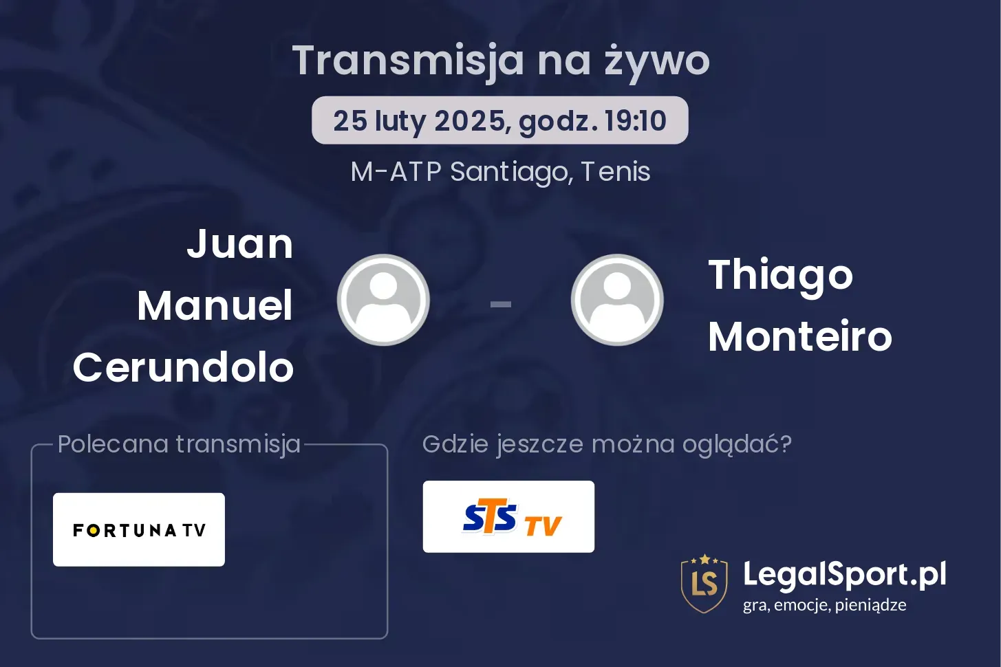 Juan Manuel Cerundolo - Thiago Monteiro gdzie oglądać?