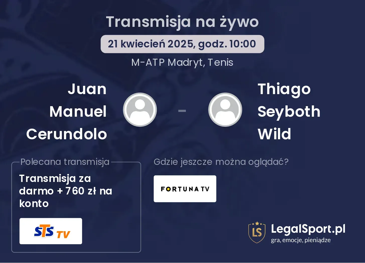 Juan Manuel Cerundolo - Thiago Seyboth Wild gdzie oglądać?