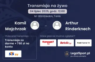 Kamil Majchrzak - Arthur Rinderknech gdzie oglądać?