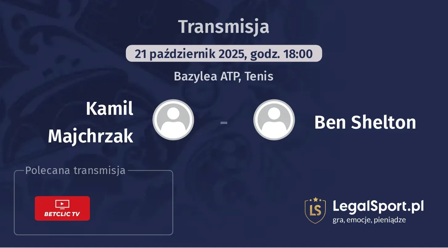 Kamil Majchrzak - Ben Shelton Transmisje