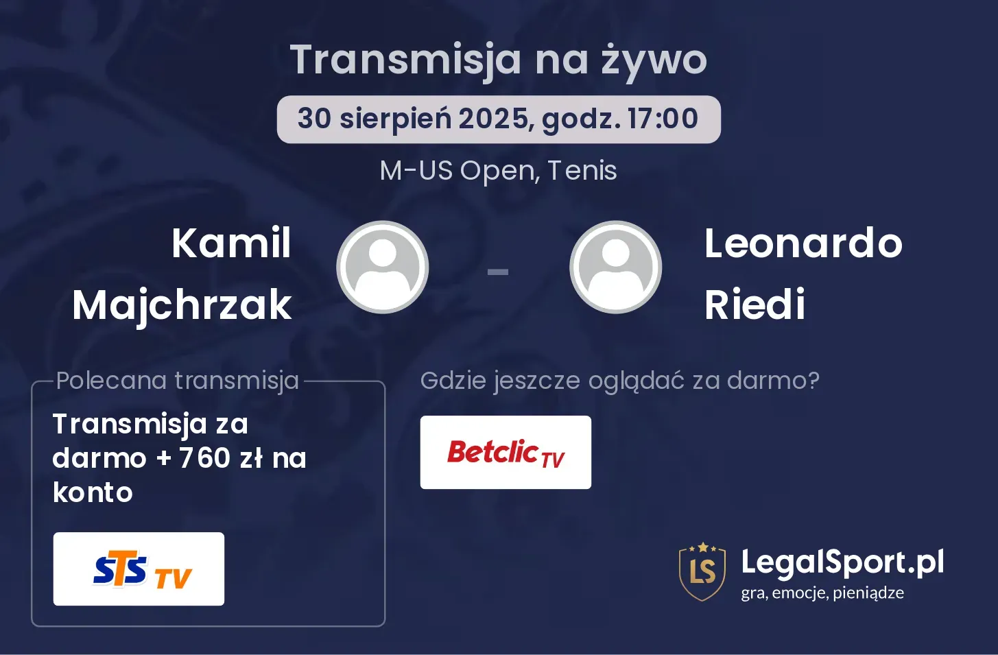 Kamil Majchrzak - Leonardo Riedi transmisja na żywo
