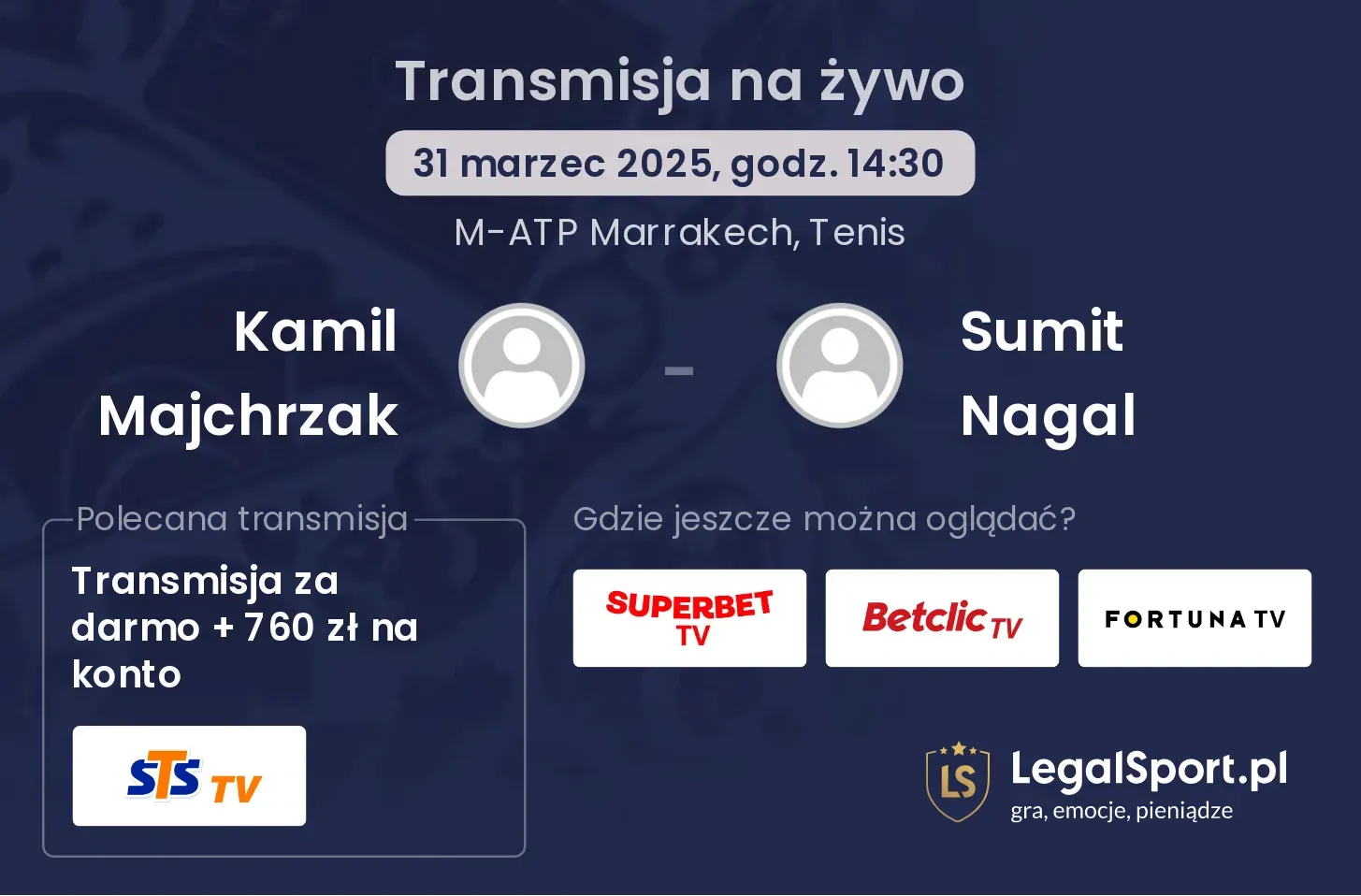 Kamil Majchrzak - Sumit Nagal gdzie oglądać?
