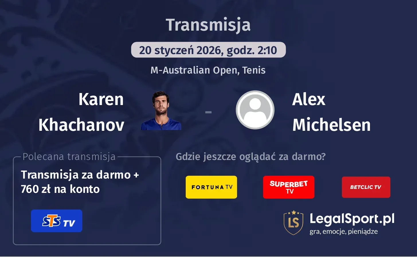 Karen Khachanov - Alex Michelsen Transmisje