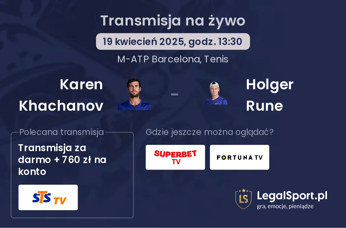 Karen Khachanov - Holger Rune gdzie oglądać?
