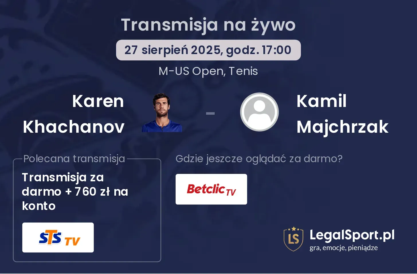 Karen Khachanov - Kamil Majchrzak gdzie oglądać?