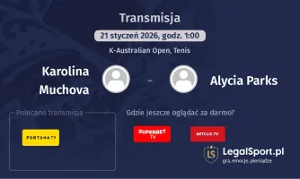 Karolina Muchova - Alycia Parks gdzie oglądać? (21.01)