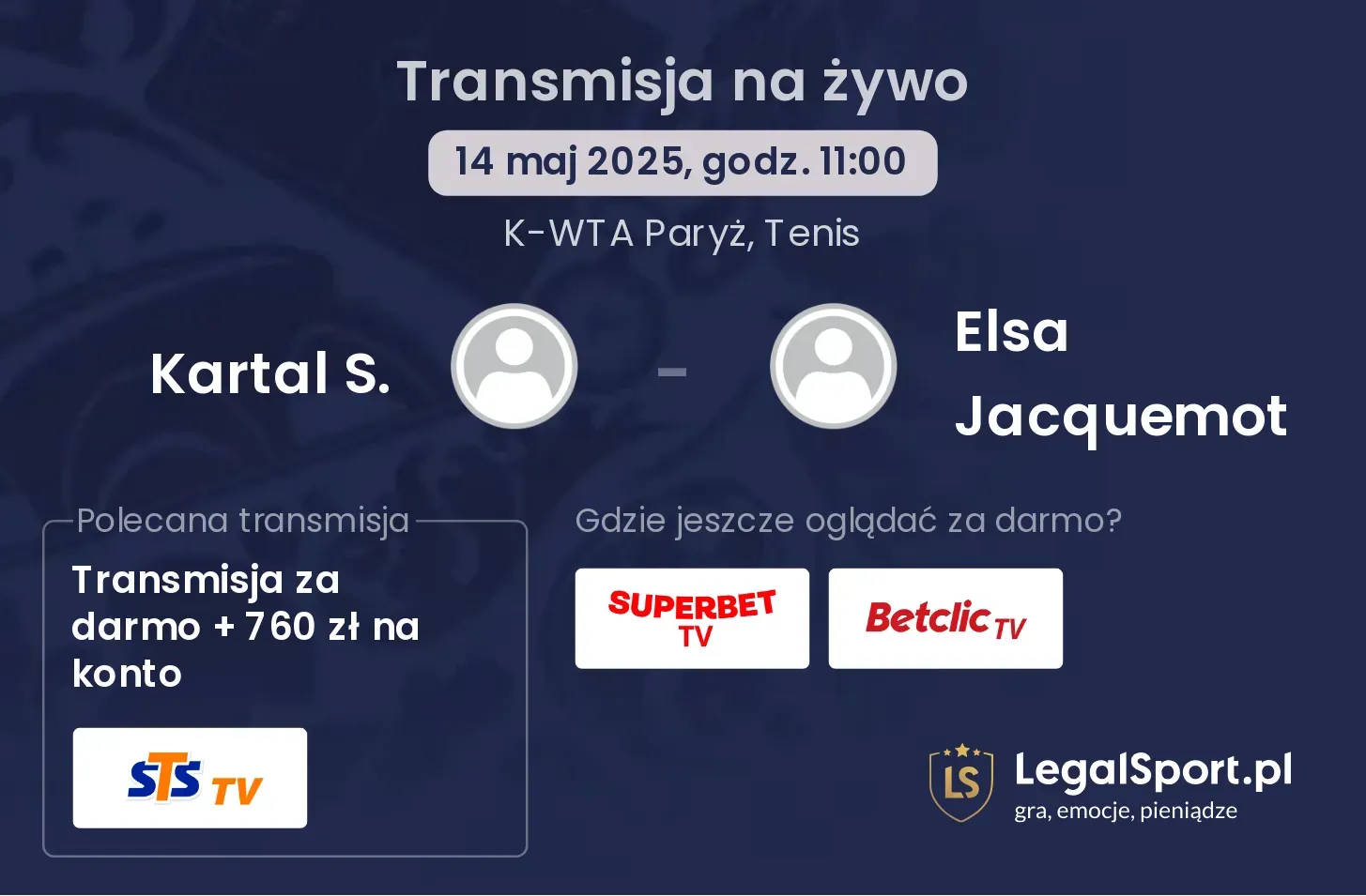 Kartal S. - Elsa Jacquemot transmisja na żywo