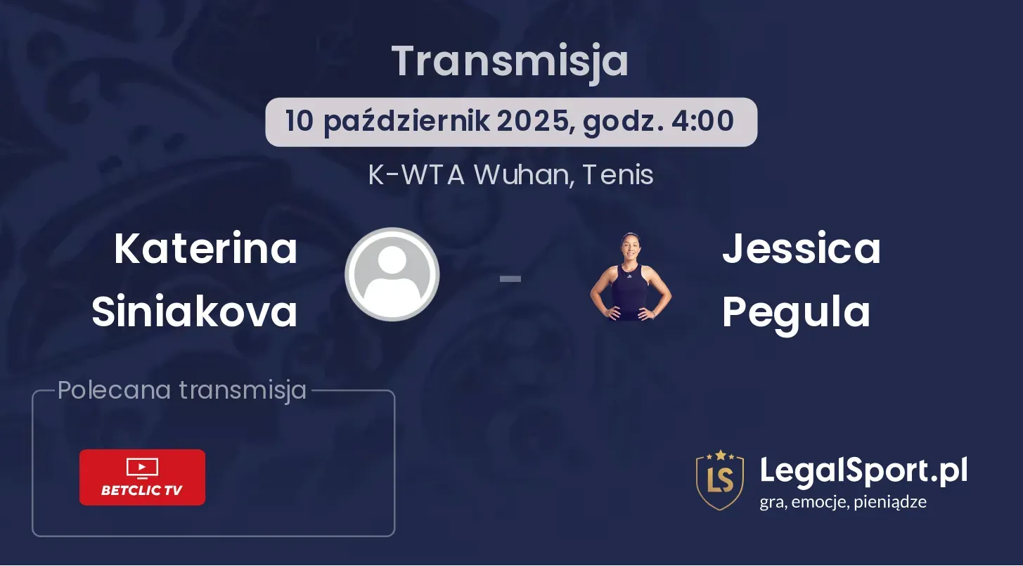 Katerina Siniakova - Jessica Pegula gdzie oglądać?
