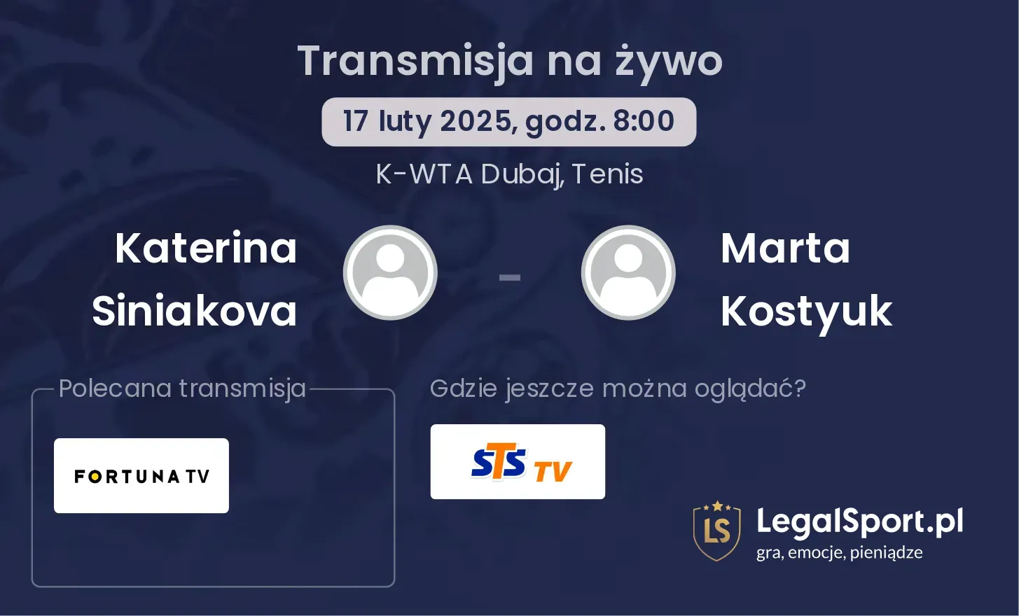 Katerina Siniakova - Marta Kostyuk transmisja na żywo