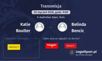 Katie Boulter - Belinda Bencic gdzie oglądać? (20.01)