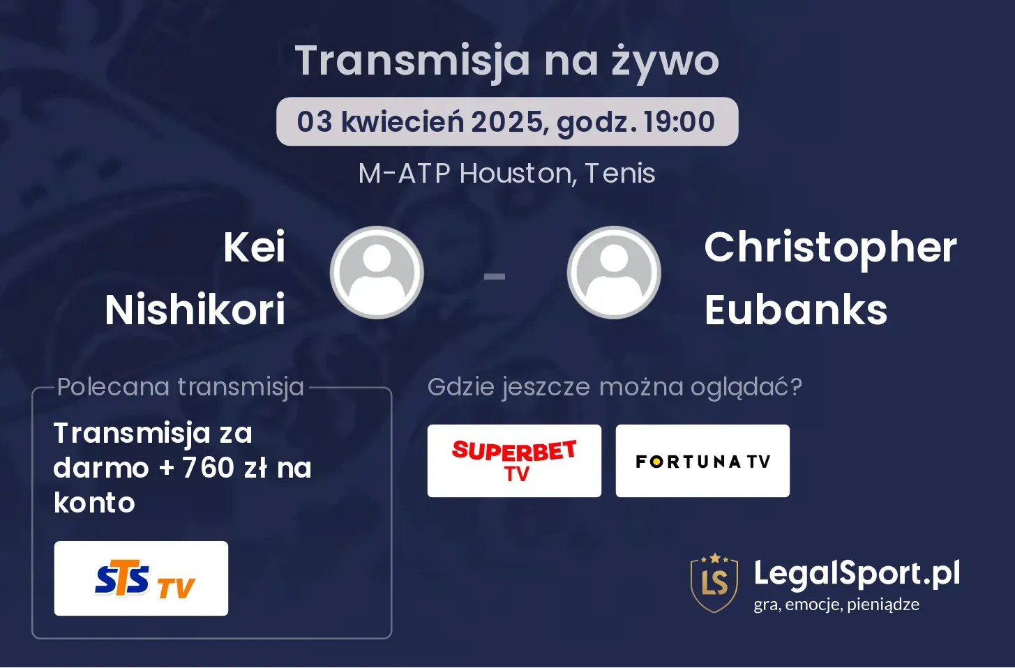 Kei Nishikori - Christopher Eubanks gdzie oglądać?