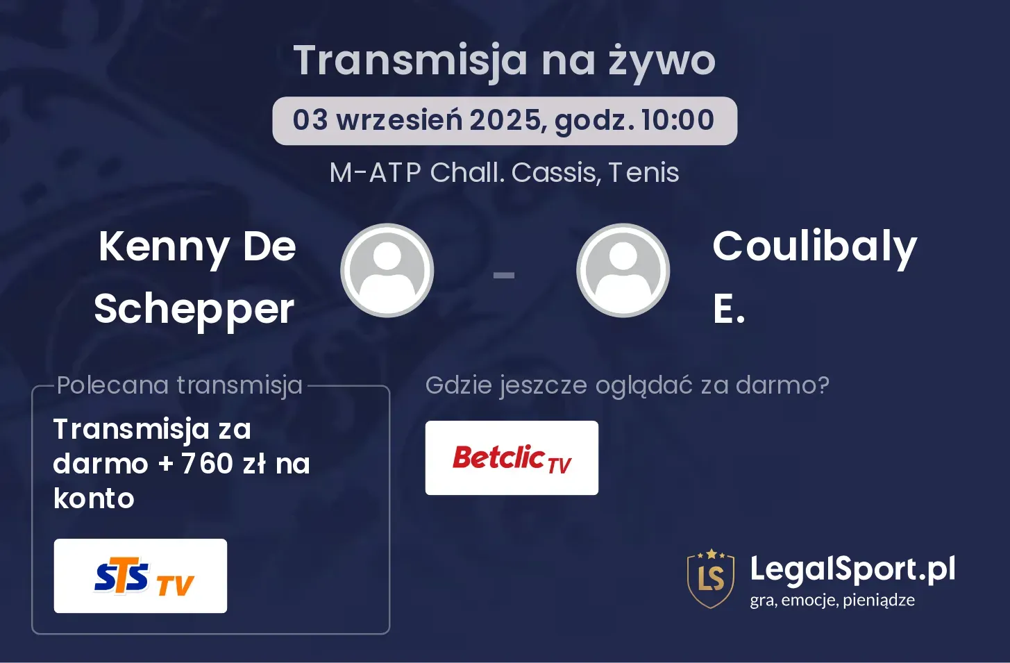 Kenny De Schepper - Coulibaly E. transmisja na żywo