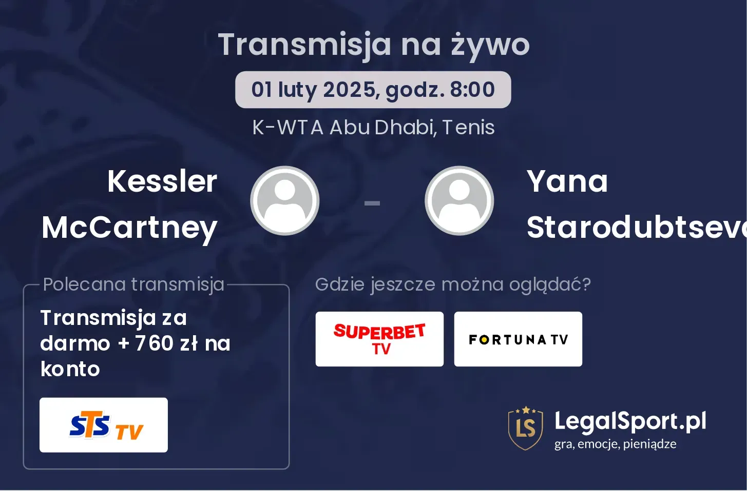 Kessler McCartney - Yana Starodubtseva gdzie oglądać transmisję?