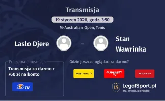Laslo Djere - Stan Wawrinka gdzie oglądać? (19.01)