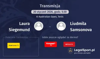 Laura Siegemund - Liudmila Samsonova gdzie oglądać? (20.01)