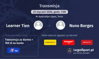 Learner Tien - Nuno Borges gdzie oglądać? (23.01)