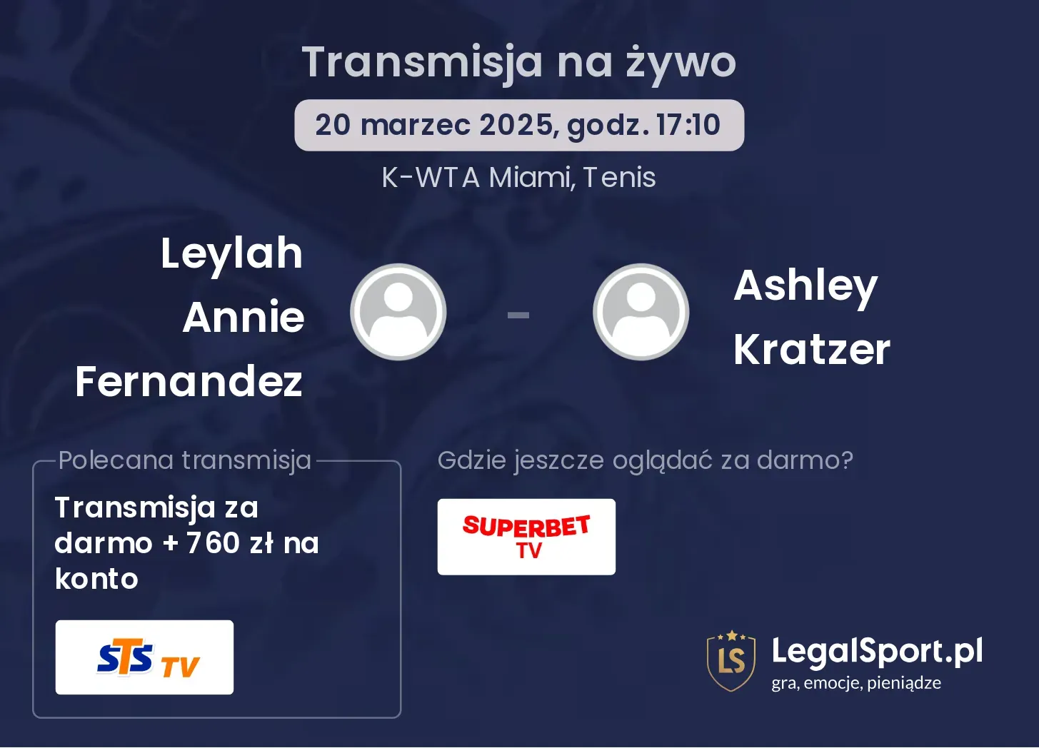 Leylah Annie Fernandez - Ashley Kratzer gdzie oglądać transmisję?