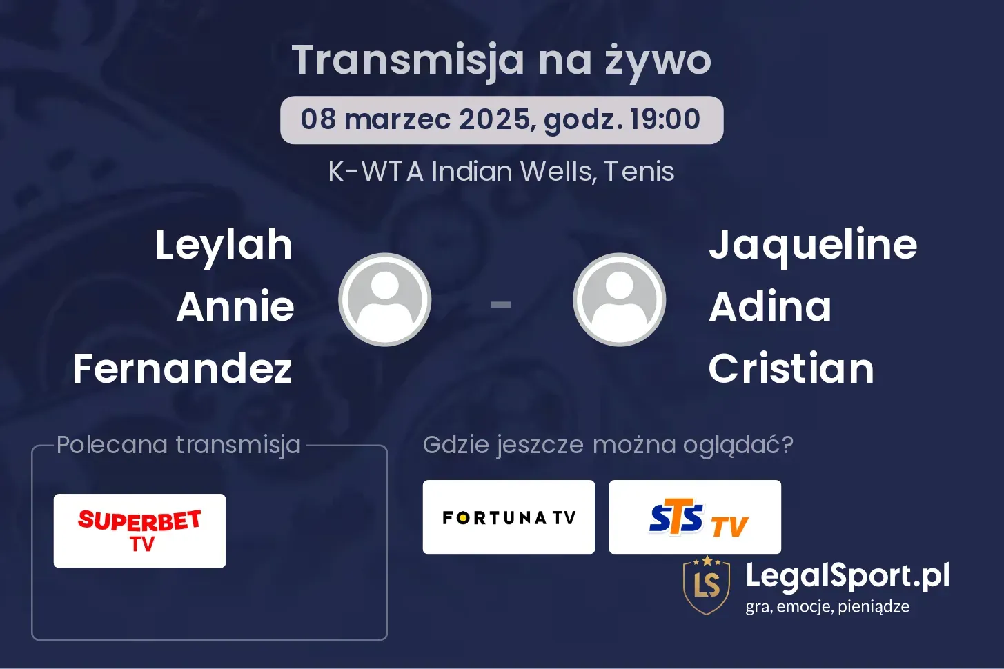 Leylah Annie Fernandez - Jaqueline Adina Cristian gdzie oglądać?