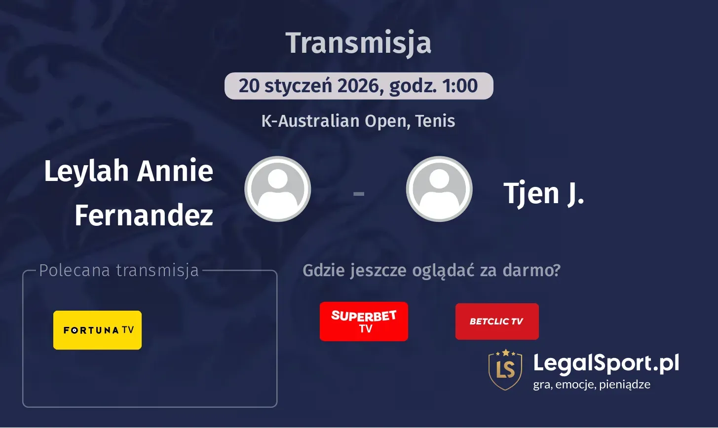 Leylah Annie Fernandez - Tjen J. Transmisje