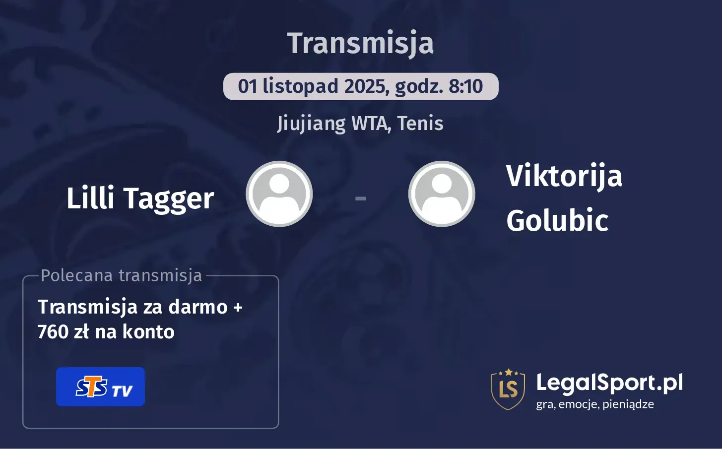 Lilli Tagger - Viktorija Golubic Transmisje