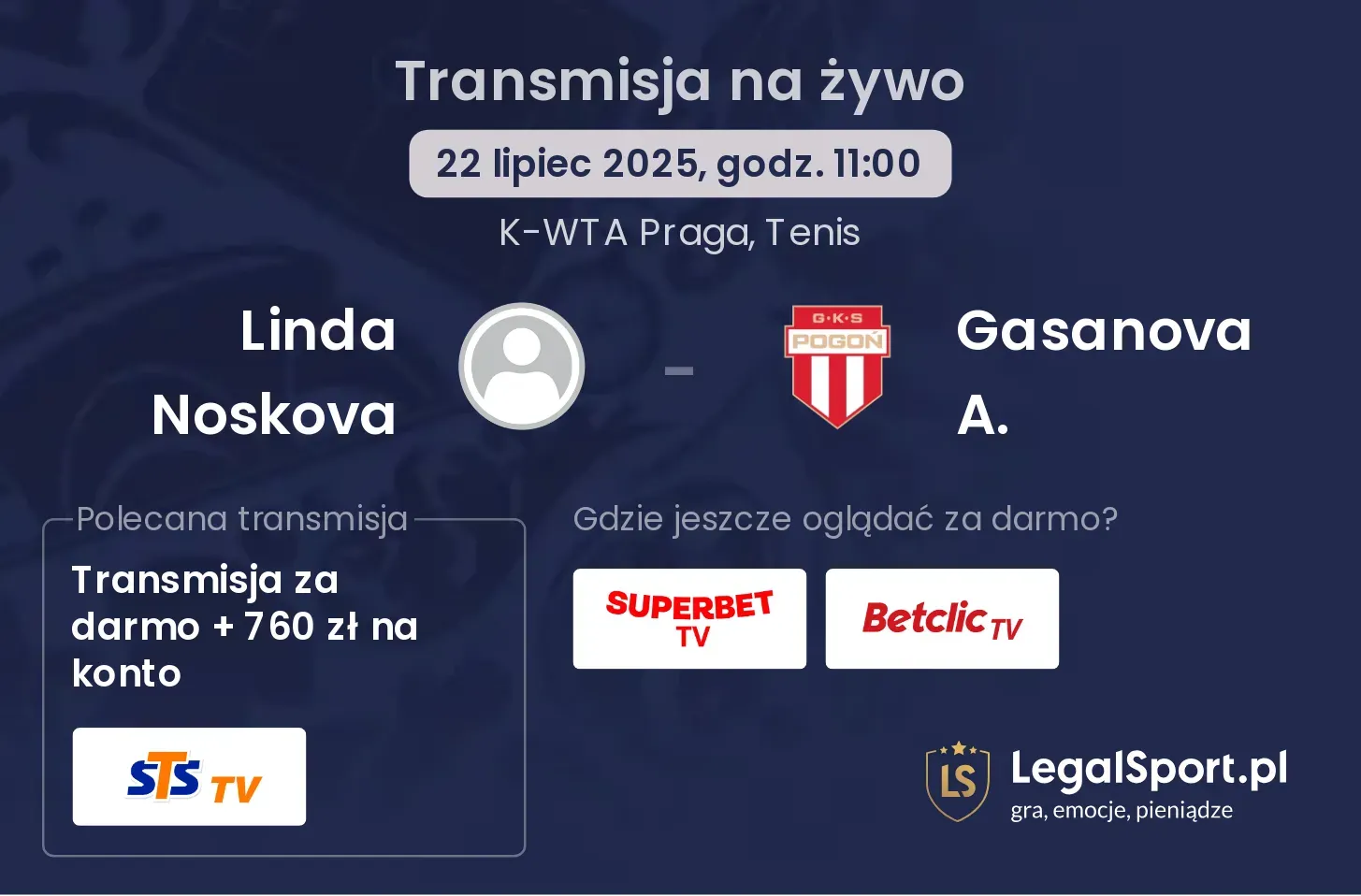 Linda Noskova - Gasanova A. gdzie oglądać?