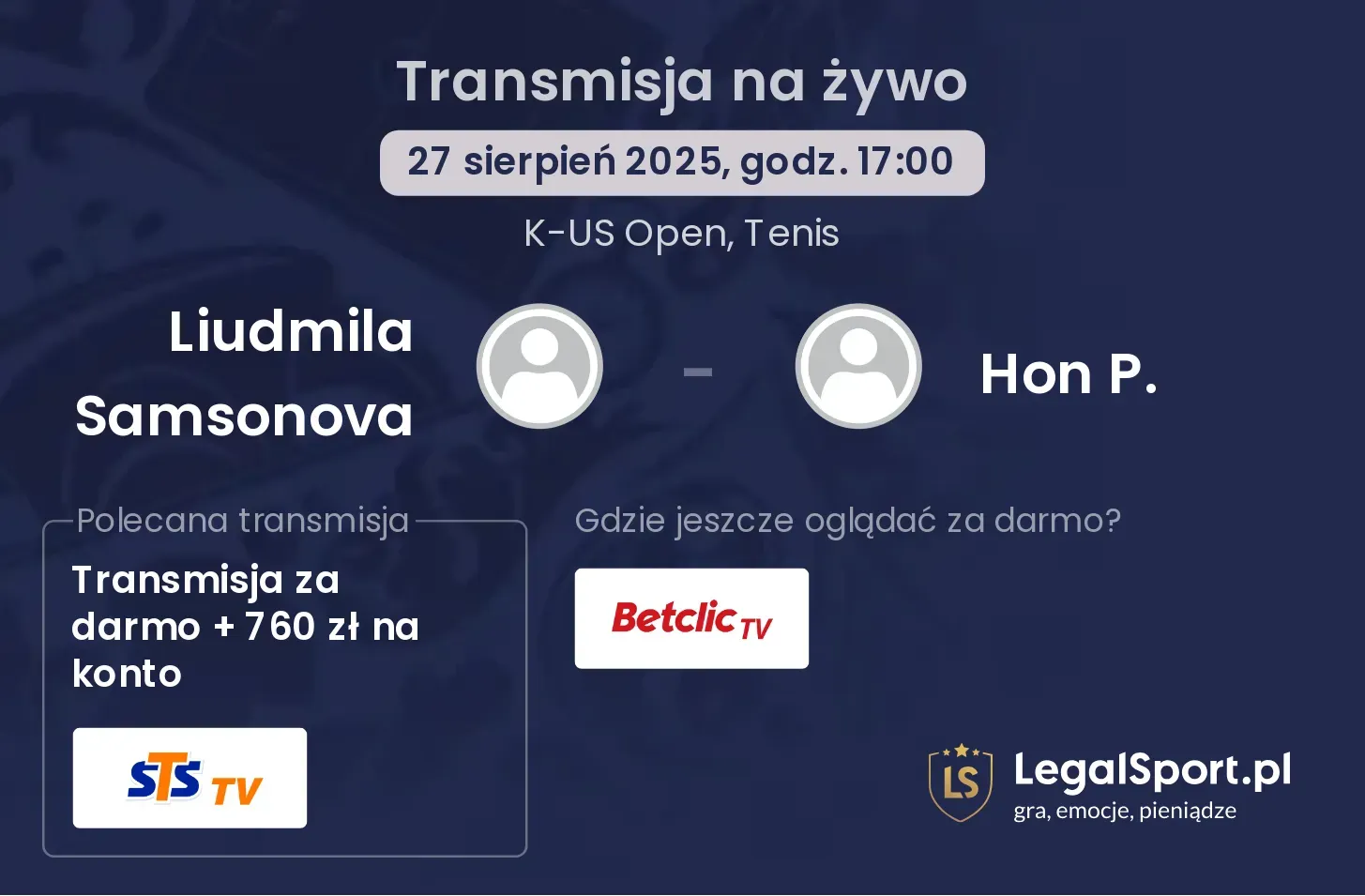 Liudmila Samsonova - Hon P. gdzie oglądać?