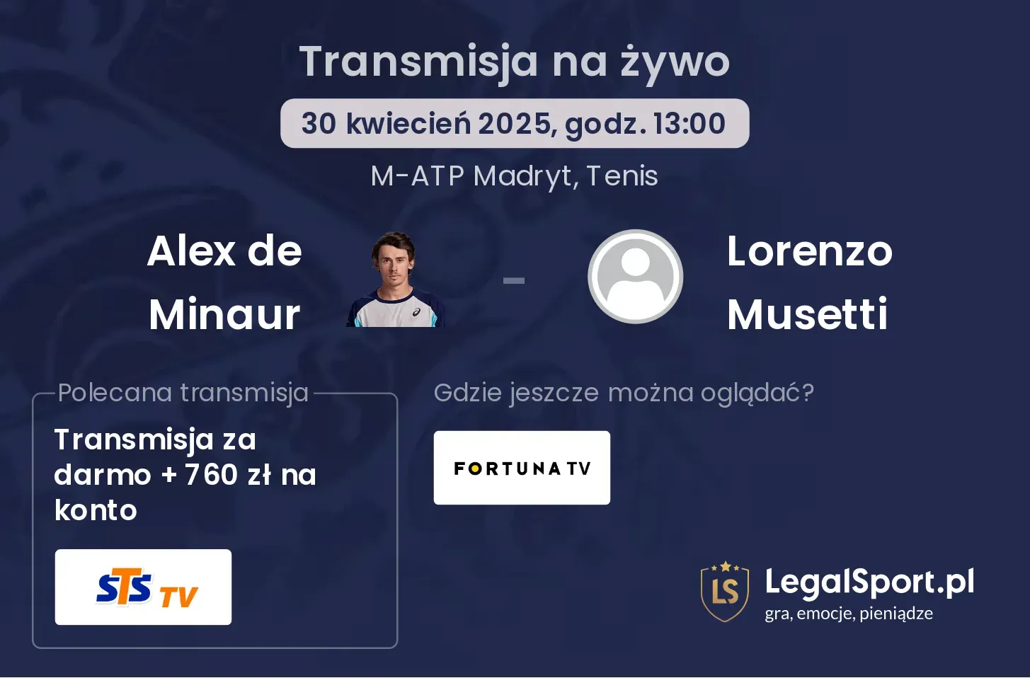 Alex de Minaur - Lorenzo Musetti gdzie oglądać?