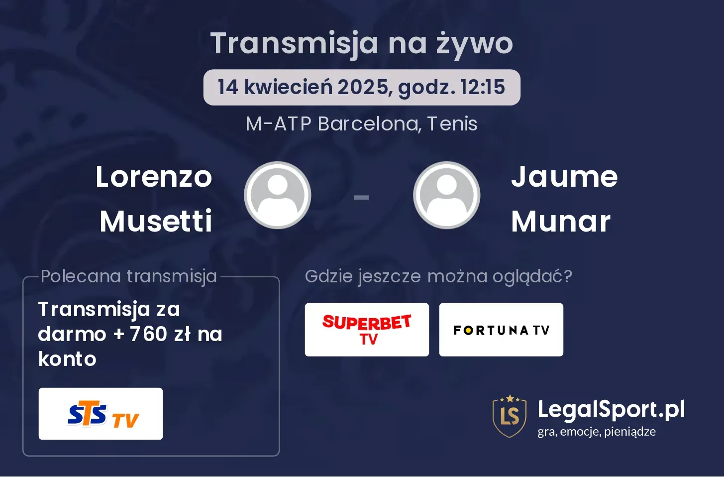Lorenzo Musetti - Jaume Munar gdzie oglądać?