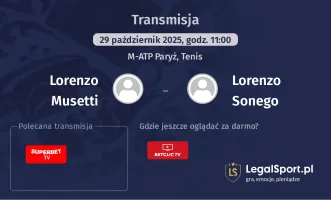 Lorenzo Musetti - Lorenzo Sonego gdzie oglądać?