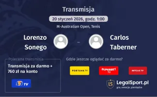 Lorenzo Sonego - Carlos Taberner gdzie oglądać? (20.01)