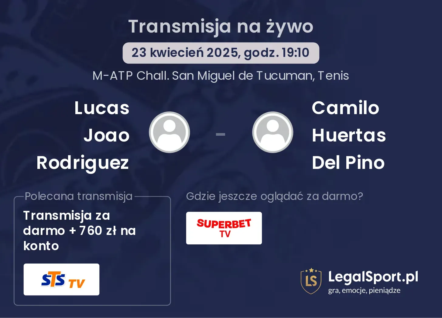 Lucas Joao Rodriguez - Camilo Huertas Del Pino gdzie oglądać?
