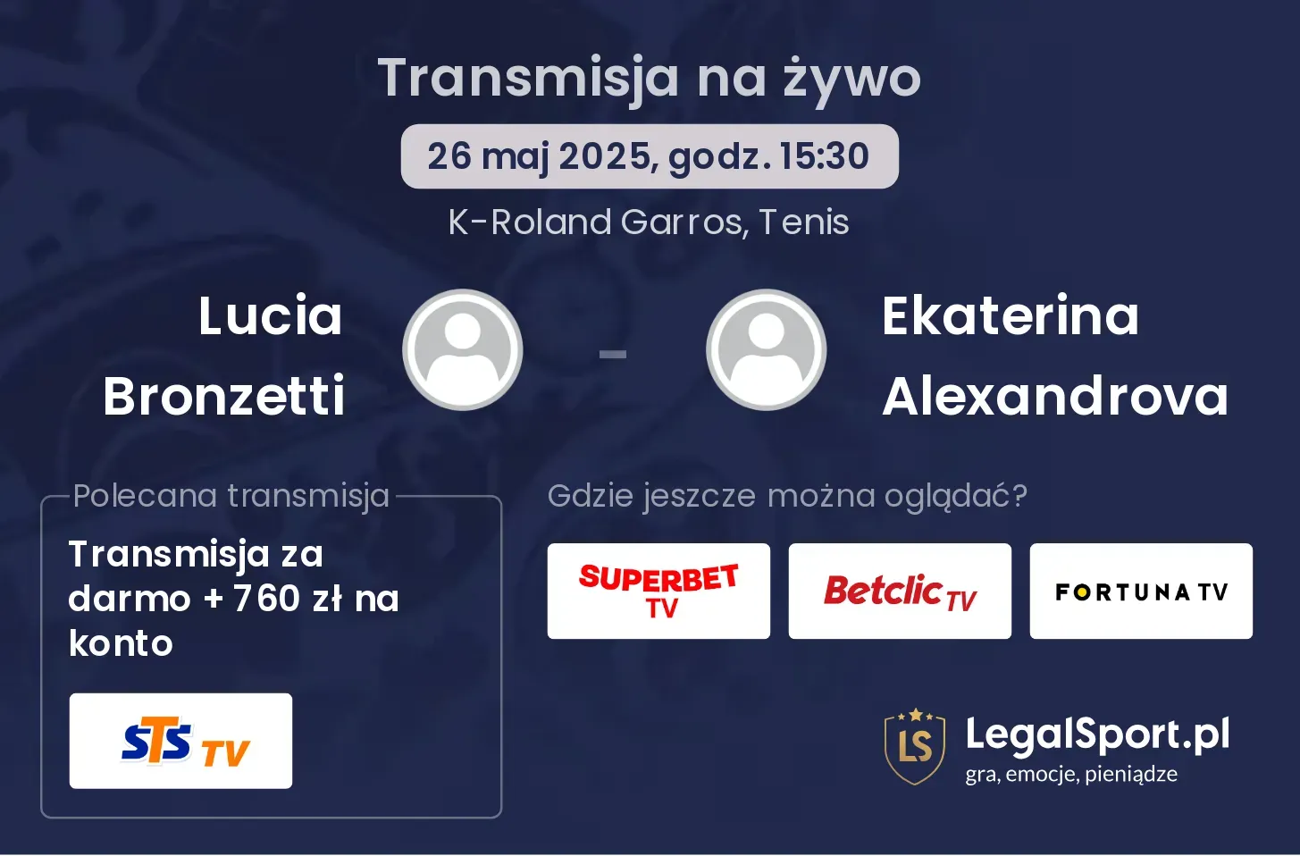Lucia Bronzetti - Ekaterina Alexandrova gdzie oglądać?