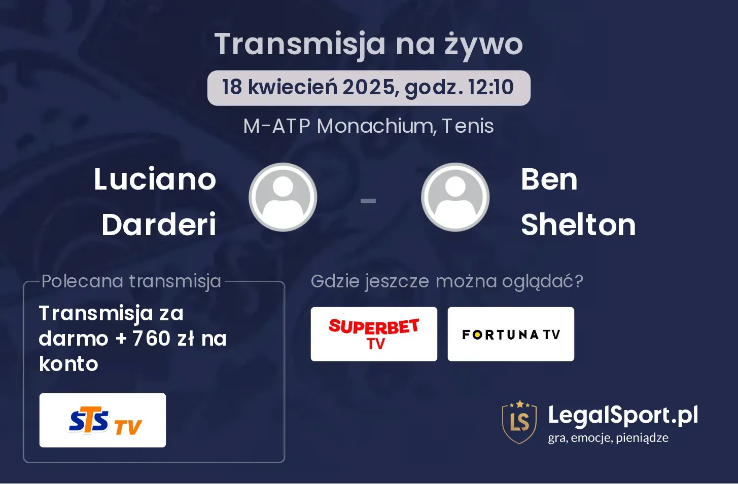Luciano Darderi - Ben Shelton gdzie oglądać transmisję?