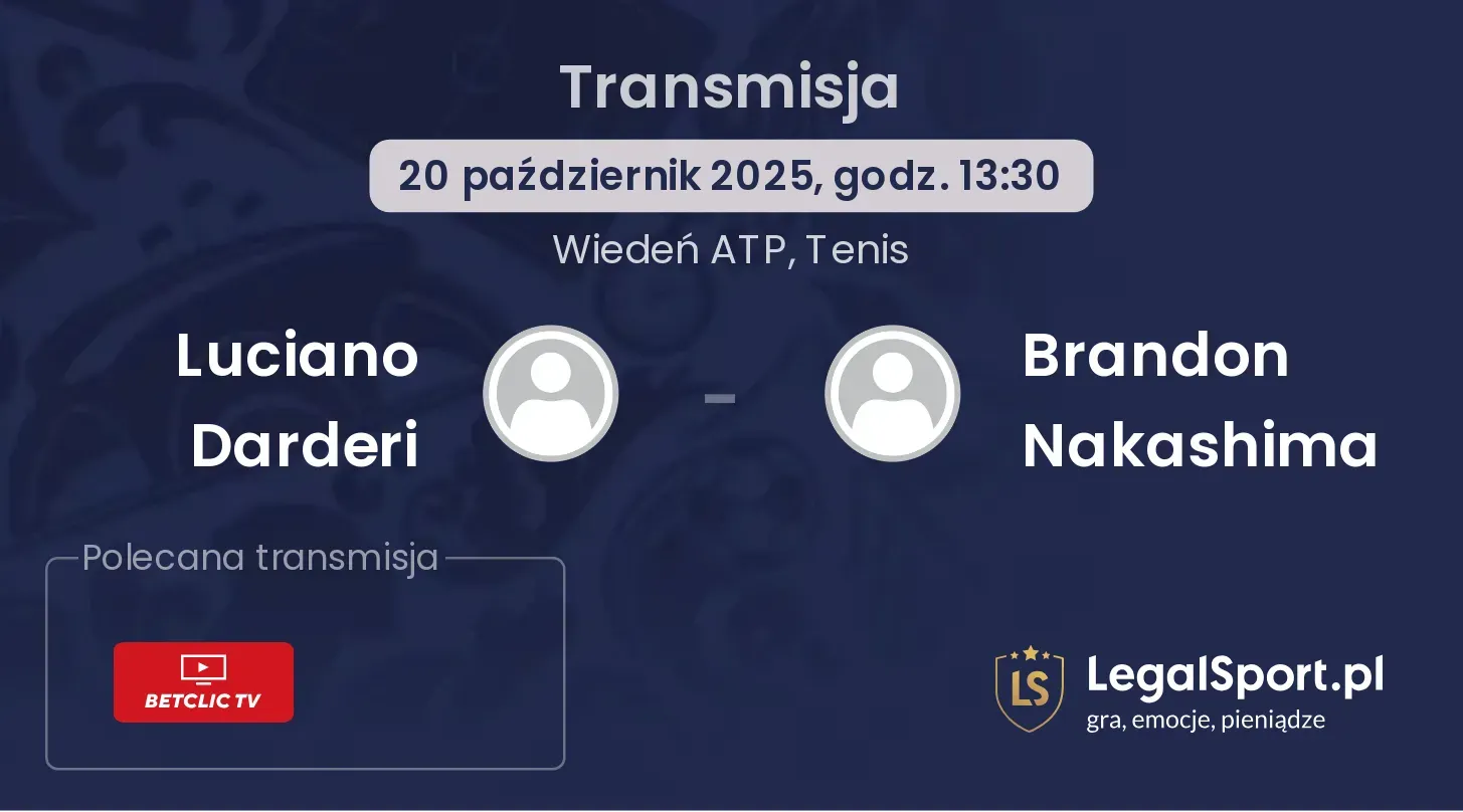 Luciano Darderi - Brandon Nakashima Transmisje