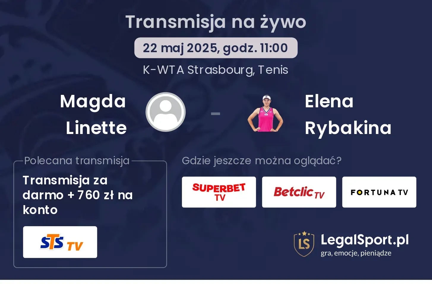 Magda Linette - Elena Rybakina gdzie oglądać transmisję?
