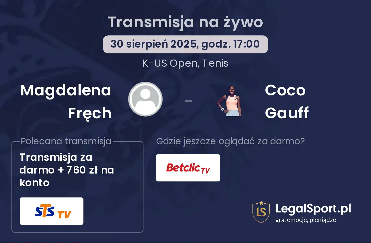 Magdalena Fręch - Coco Gauff transmisja na żywo