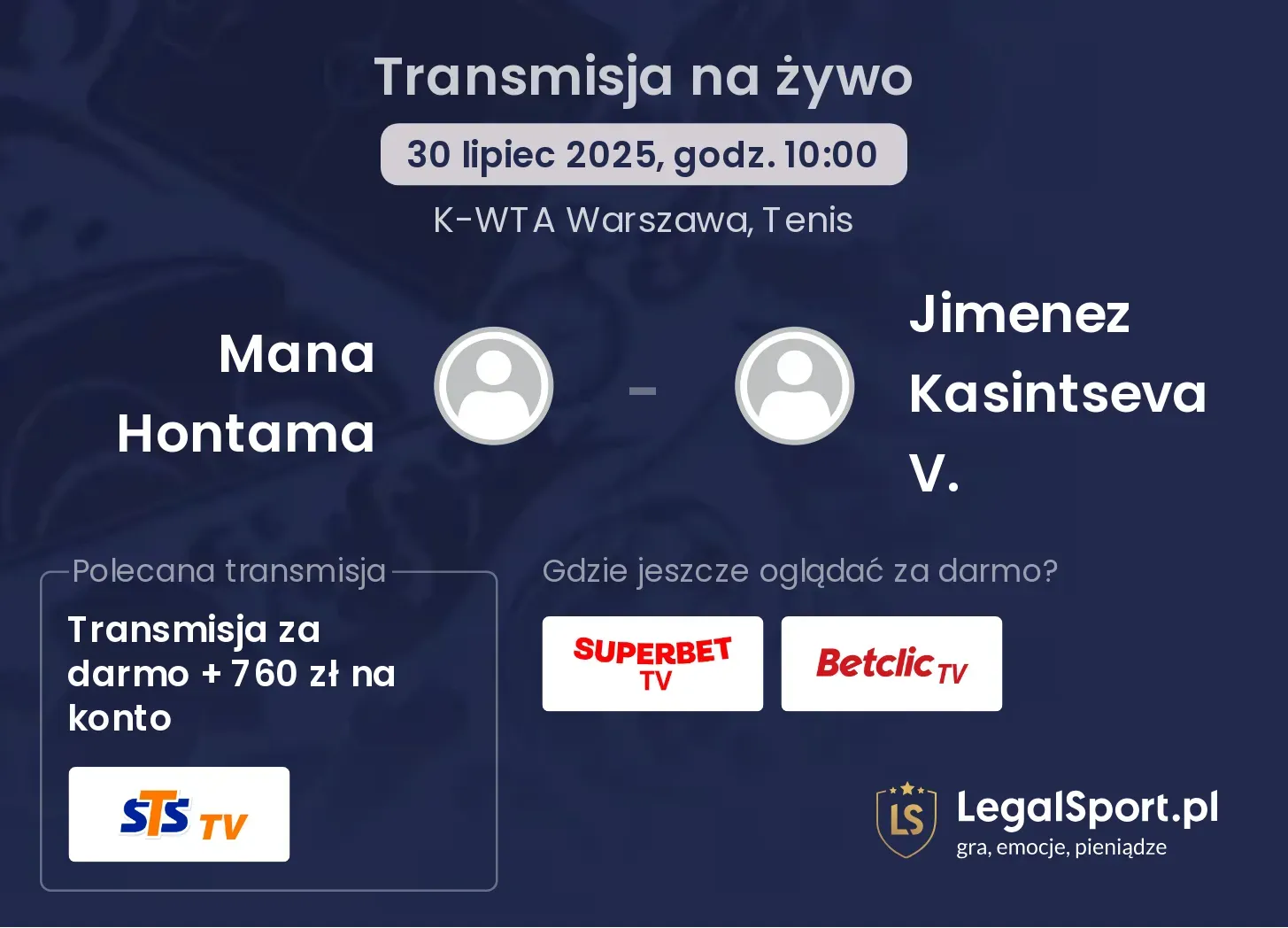 Mana Hontama - Jimenez Kasintseva V. gdzie oglądać?