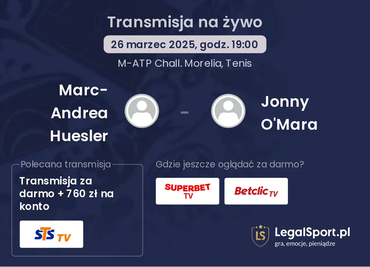 Marc-Andrea Huesler - Jonny O'Mara gdzie oglądać?