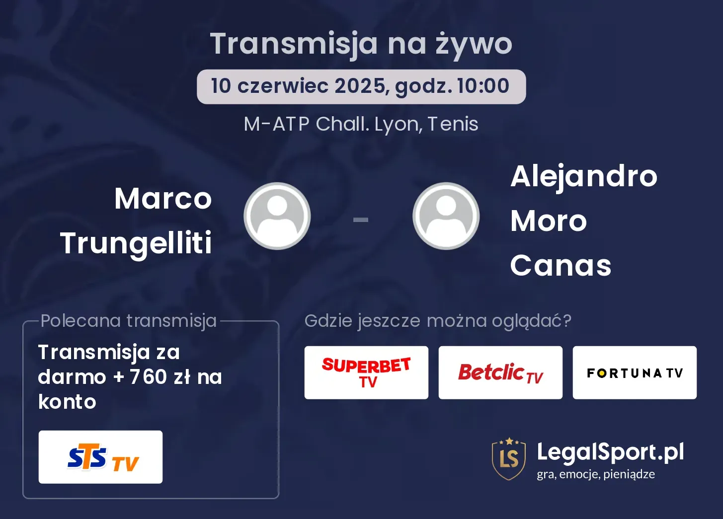 Marco Trungelliti - Alejandro Moro Canas transmisja na żywo