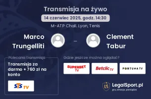 Marco Trungelliti - Clement Tabur gdzie oglądać transmisję?