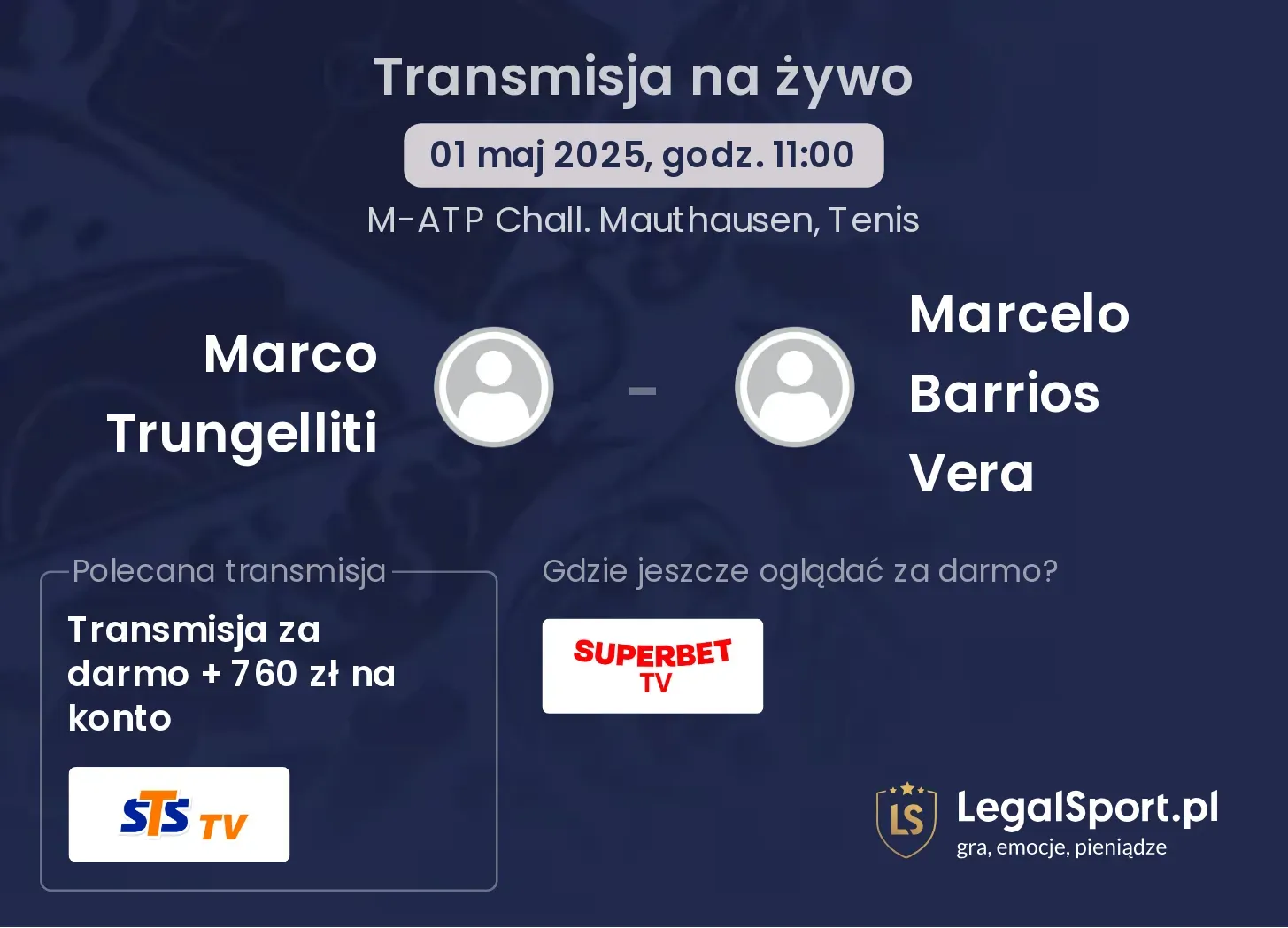 Marco Trungelliti - Marcelo Barrios Vera transmisja na żywo