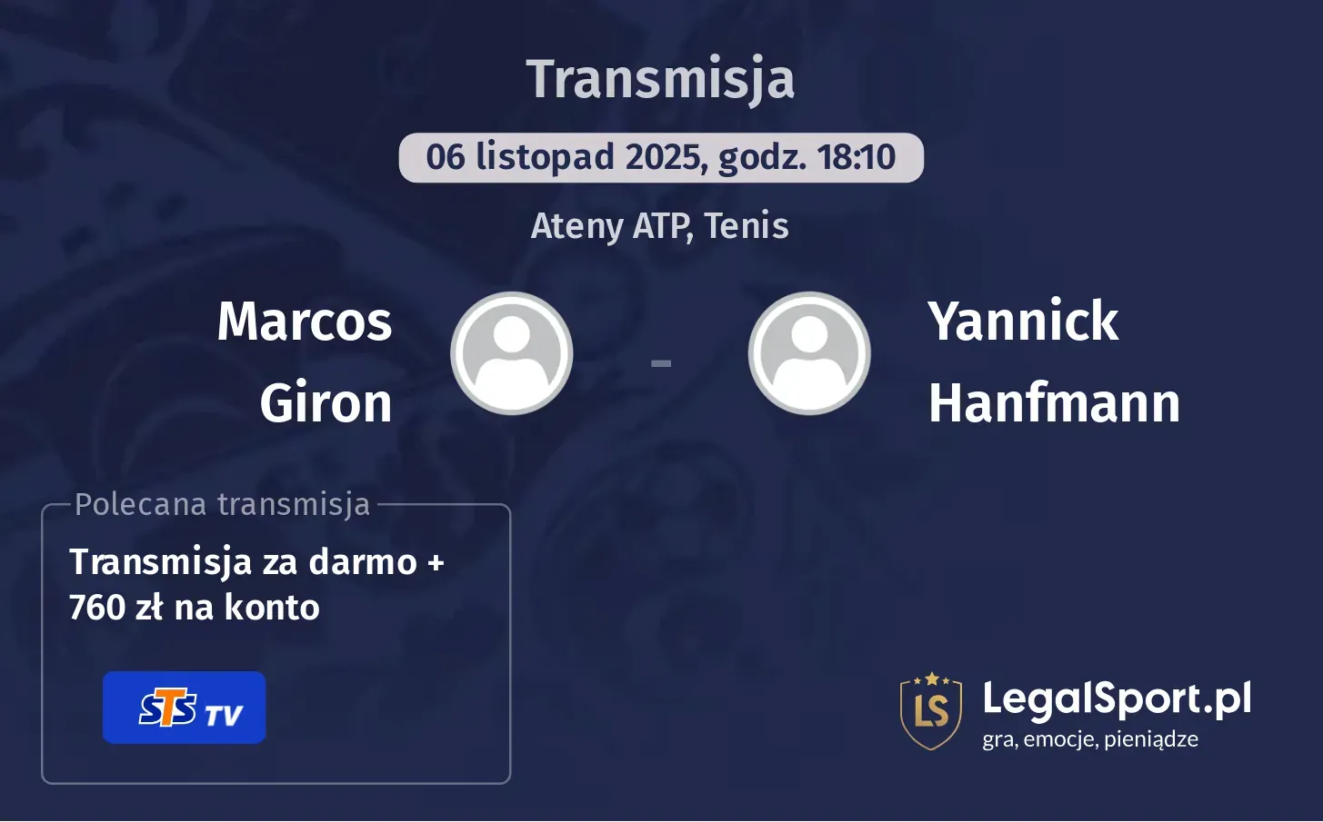 Marcos Giron - Yannick Hanfmann Transmisje