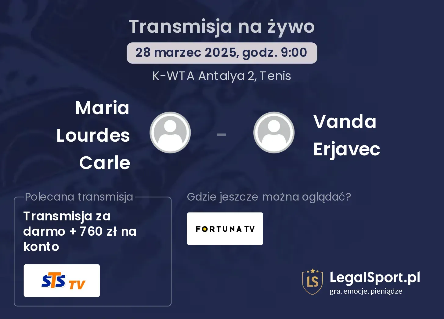 Maria Lourdes Carle - Vanda Erjavec gdzie oglądać transmisję?