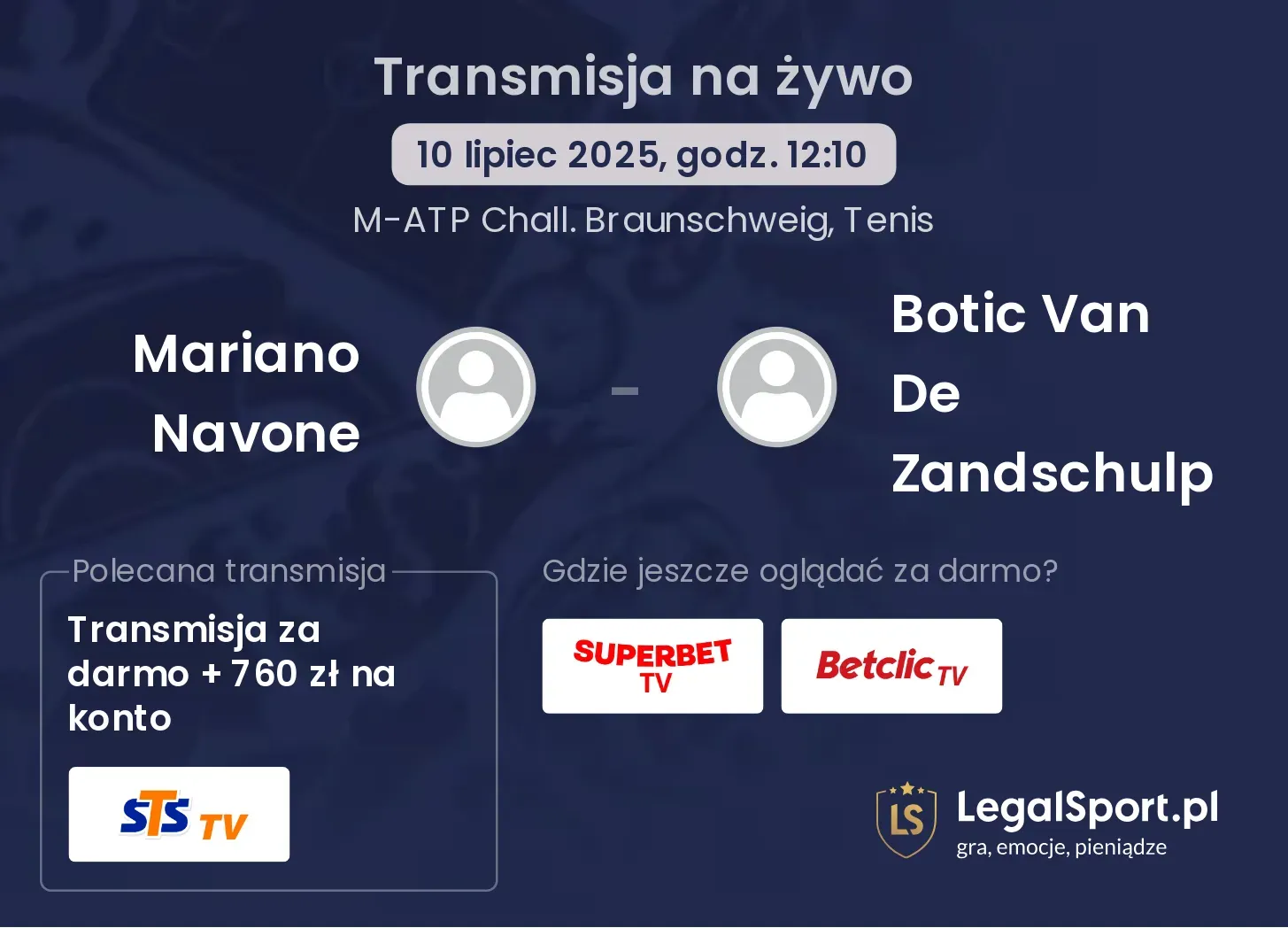 Mariano Navone - Botic Van De Zandschulp gdzie oglądać?