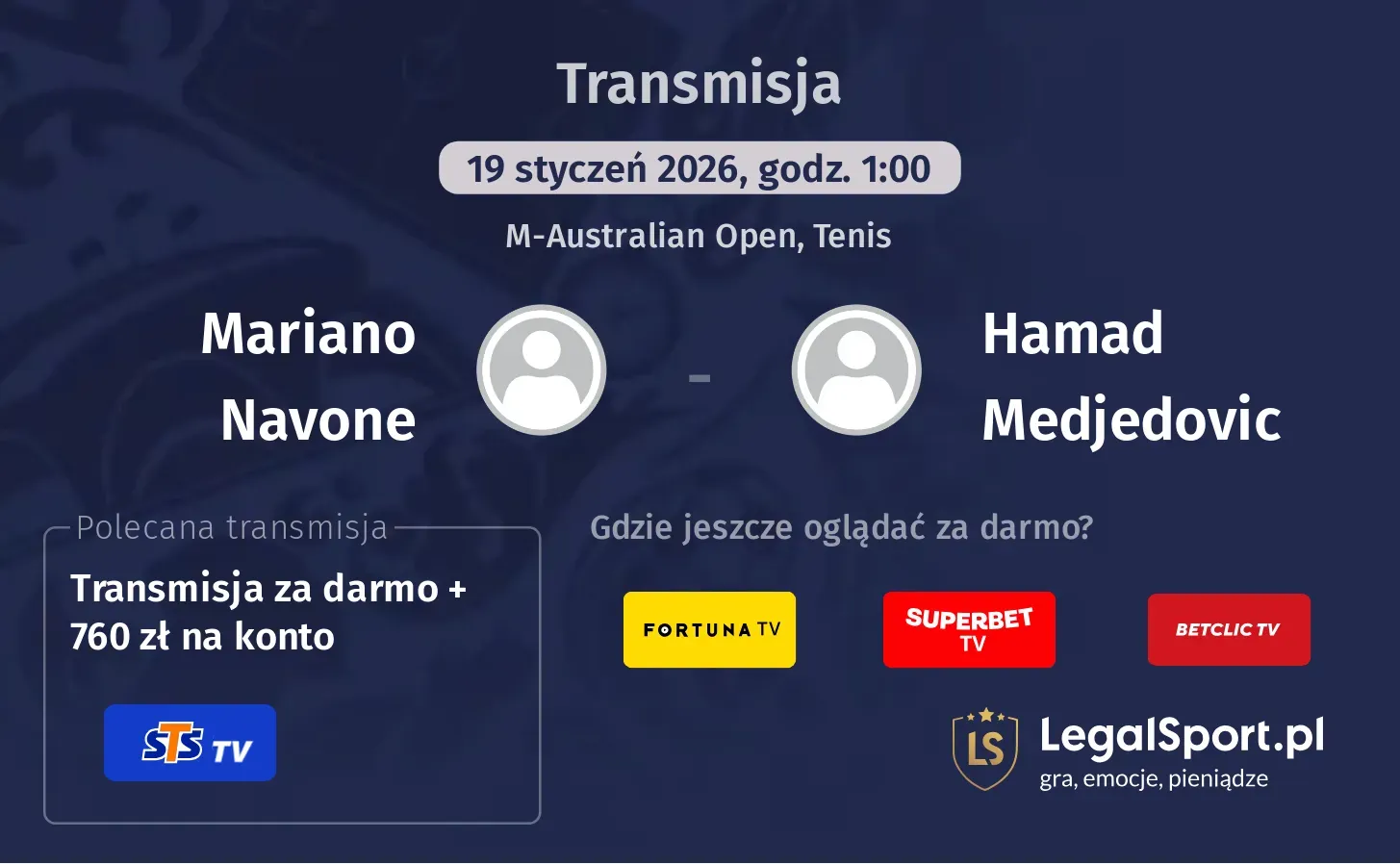 Mariano Navone - Hamad Medjedovic Transmisje