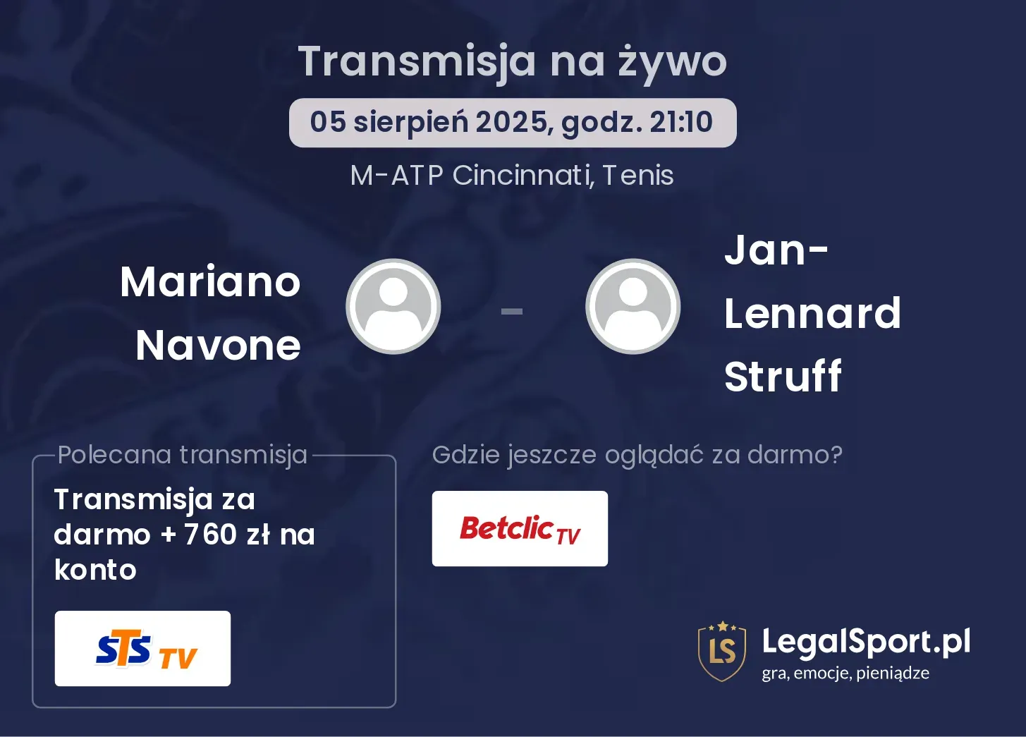 Mariano Navone - Jan-Lennard Struff gdzie oglądać?