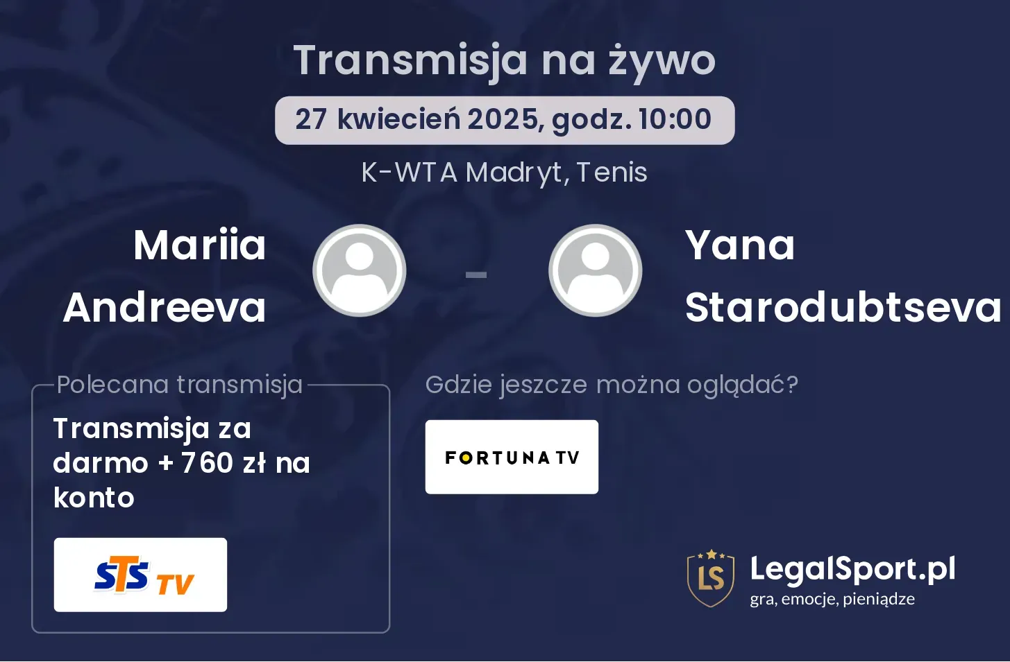 Mariia Andreeva - Yana Starodubtseva gdzie oglądać?