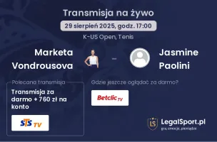 Marketa Vondrousova - Jasmine Paolini gdzie oglądać?