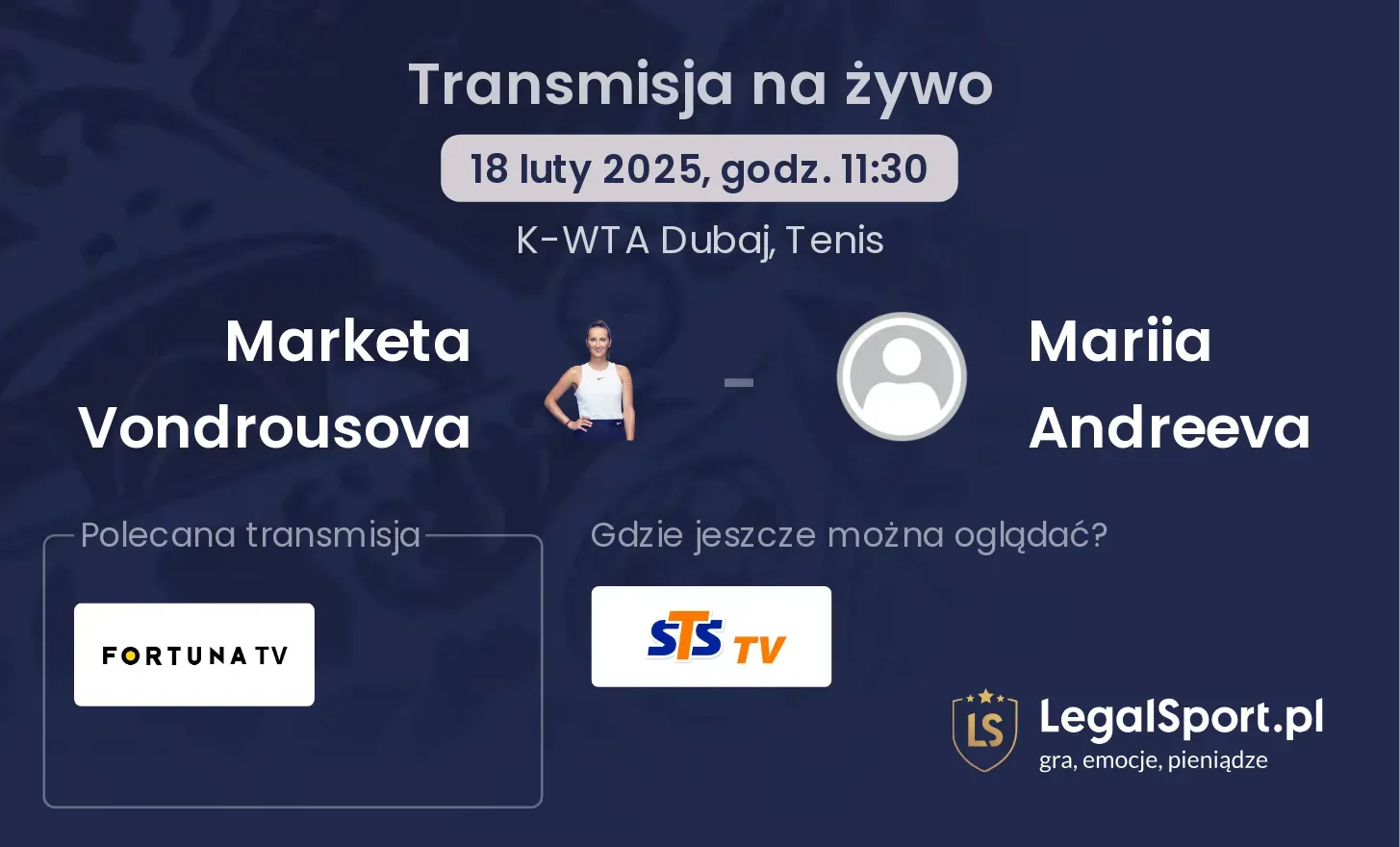 Marketa Vondrousova - Mariia Andreeva gdzie oglądać?